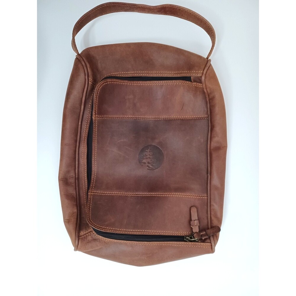 Links and Kings Genuine Leather Golf Shoe Bag Travel Full Grain Leather